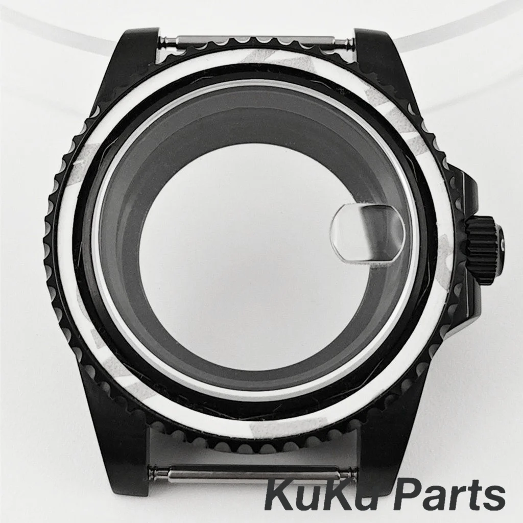 Black Purple GMT Bezel Watch Case with PVD Black Jubilee Bracelet and Sapphire Crystal