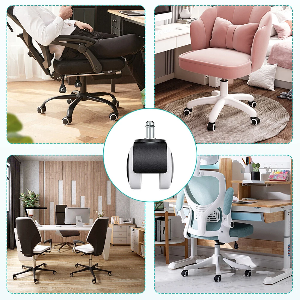 

Brand New Chair Caster Swivel Wheel Chair Caster Heavy Duty Office Replacement Rubber Swivel Wheels Wear-resistant