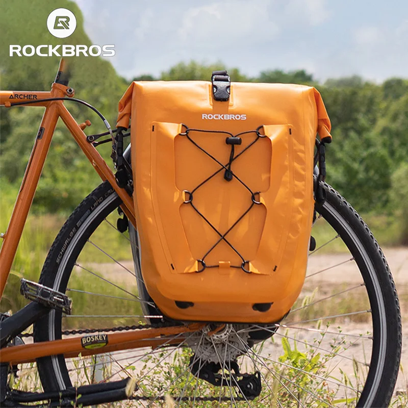 Rockbros Waterproof Bike Bag 25L Travel Cycling Bag Basket Bicycle Rear