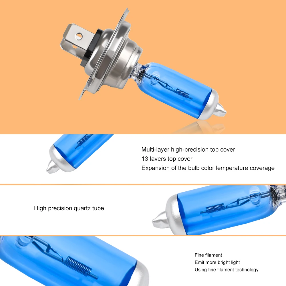 H7 55W 100W Halogen Headlight Car Light Hi/Lo Beam 5000K 12V White Fog Lights Bulb 2 Pieces Halogen Bulb Auto Accessories 2