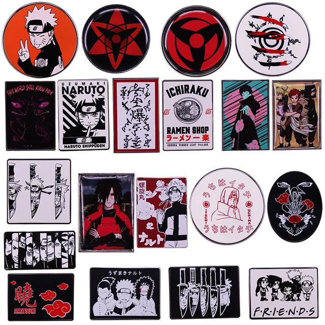 Naruto Uzumaki Akatsuki Nuvens Vermelhas Anime Lapela Pinos Mochila Jeans  Esmalte Broche Pin Mulheres Moda Jóias