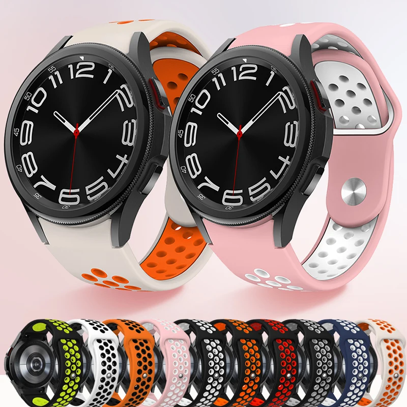 Cinturino In Silicone Per Samsung Galaxy Watch 6 Classic 47Mm 43Mm/4 Classic 46Mm 42Mm Bracciale Galaxy Watch 4/6 40Mm 44Mm/5/5Pro 45Mm