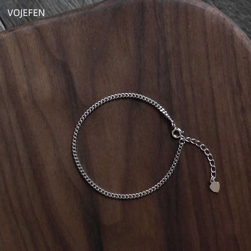 VOJEFEN Pt950 Bracelet Jewelry Real Platinum 950 No Fade Cuban Chain for Women Luxury Personalized Accessories Designer Jewelry