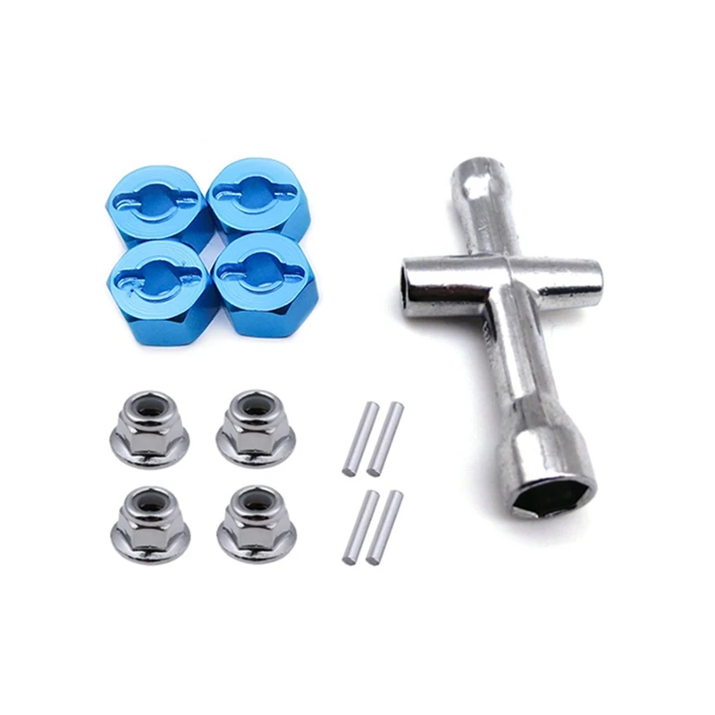 

Metal 12Mm Wheel Hex Adapter 7Mm Thickness M4 Flanged Lock Nut Cross Wrench For Traxxas 1/10 Stampede Slash 4X4 RC Car