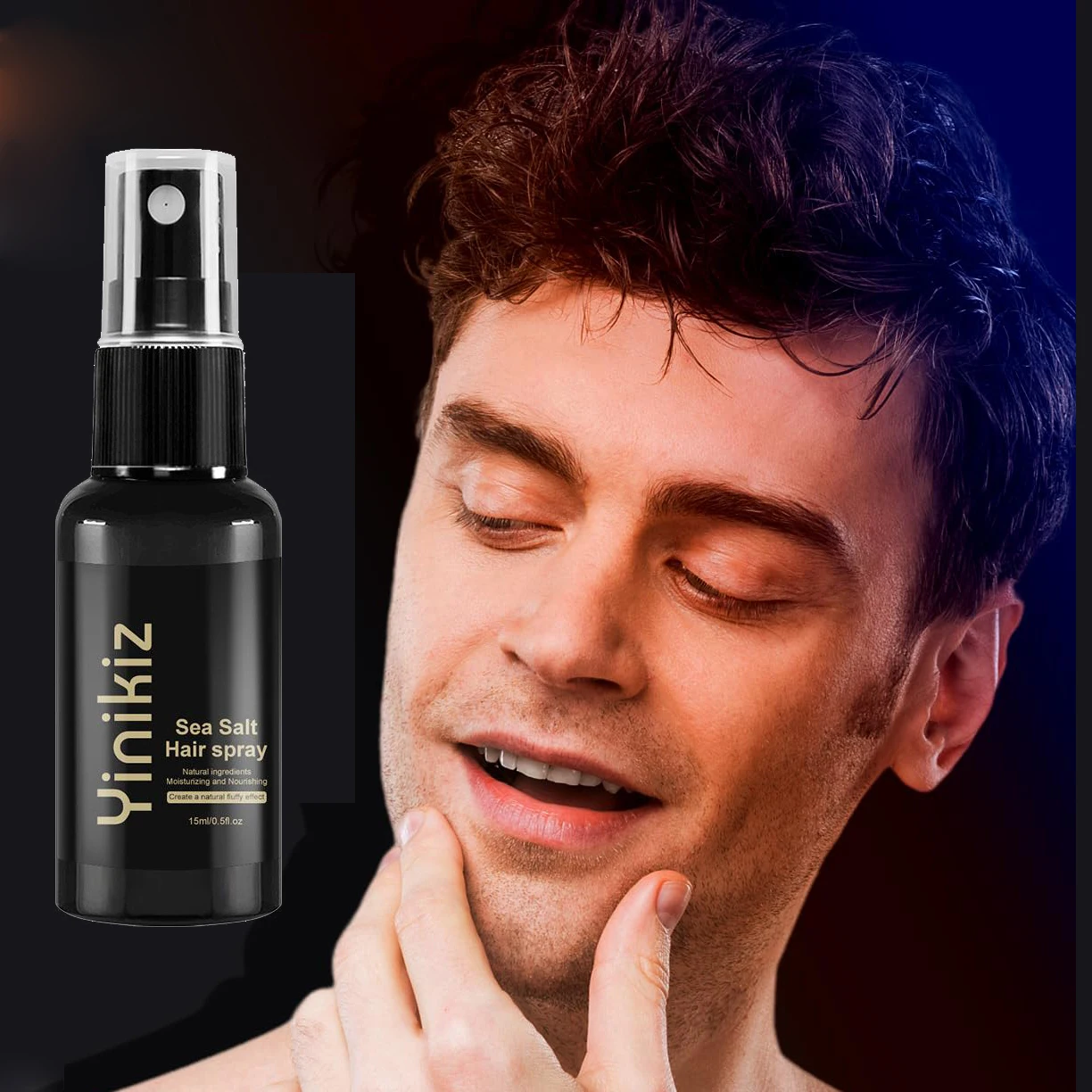 2x 15ML Sea Salt Hair Curl Spray For Men, Hair Styling Spray Improving Volumizing Texturing Natural Sea Salt Fixing