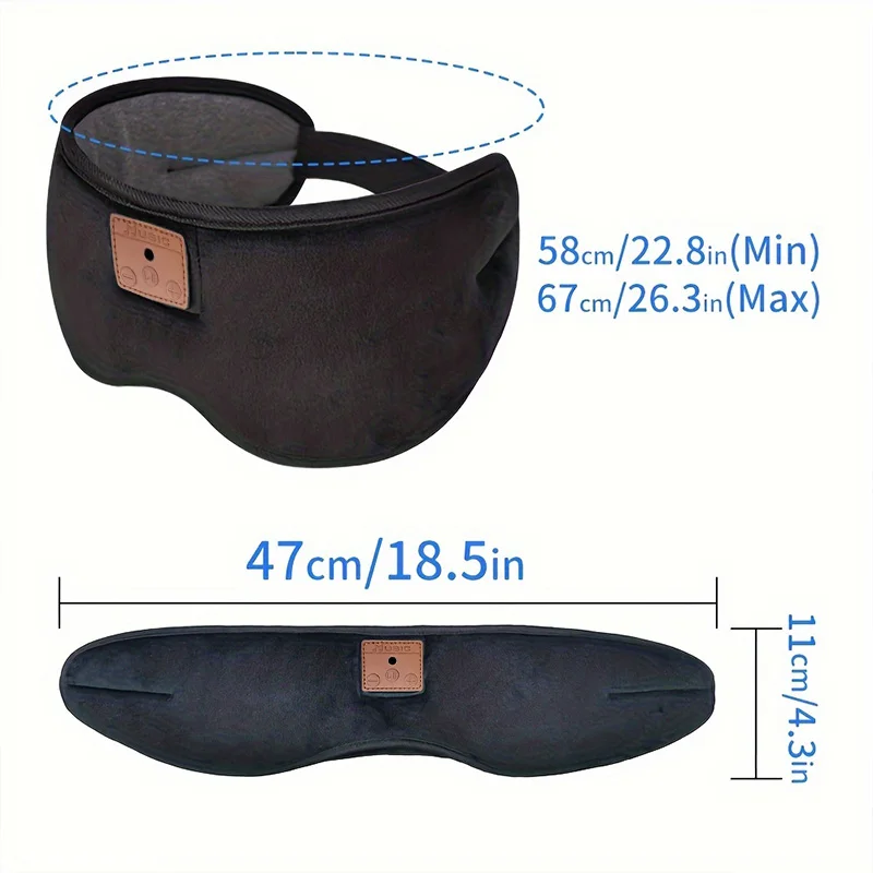 Bluetooth Sleeping Headphones Eye Mask Music Play Headband Headset Soft Comfortable Music Sleeping Earphones for iphone Xiaomi