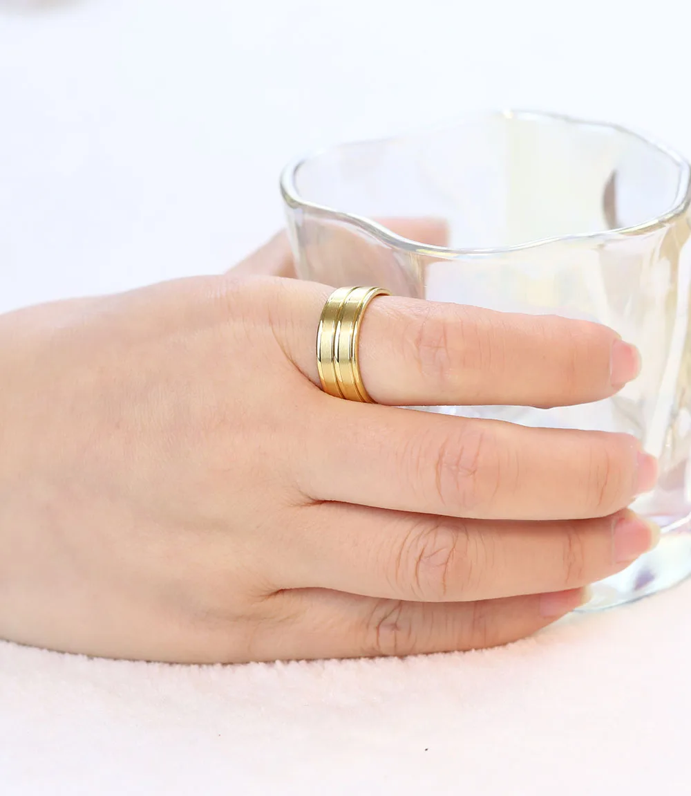 Titanium Stainless Steel Rings For Men Women Double Dull Polish Fashion Jewelry Wholesale 5