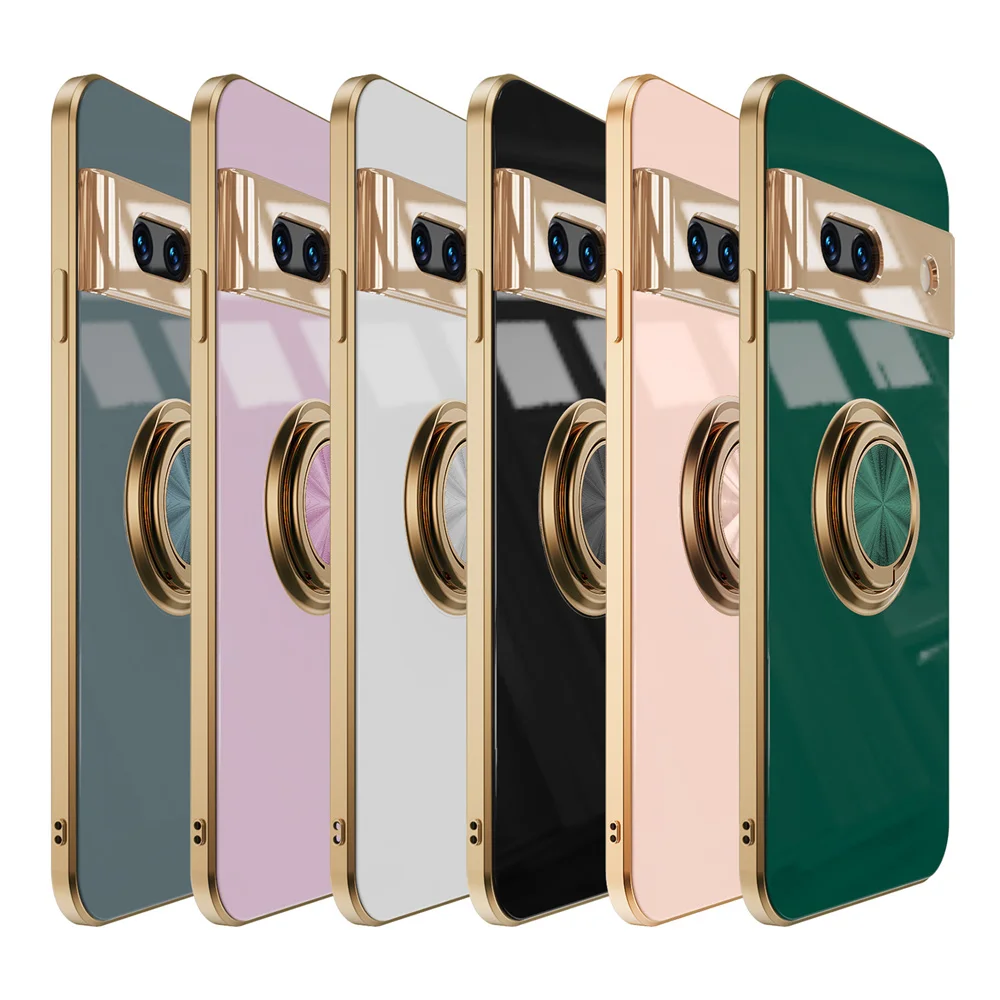 Magnetic Ring Holder TPU Plating Case with Stand