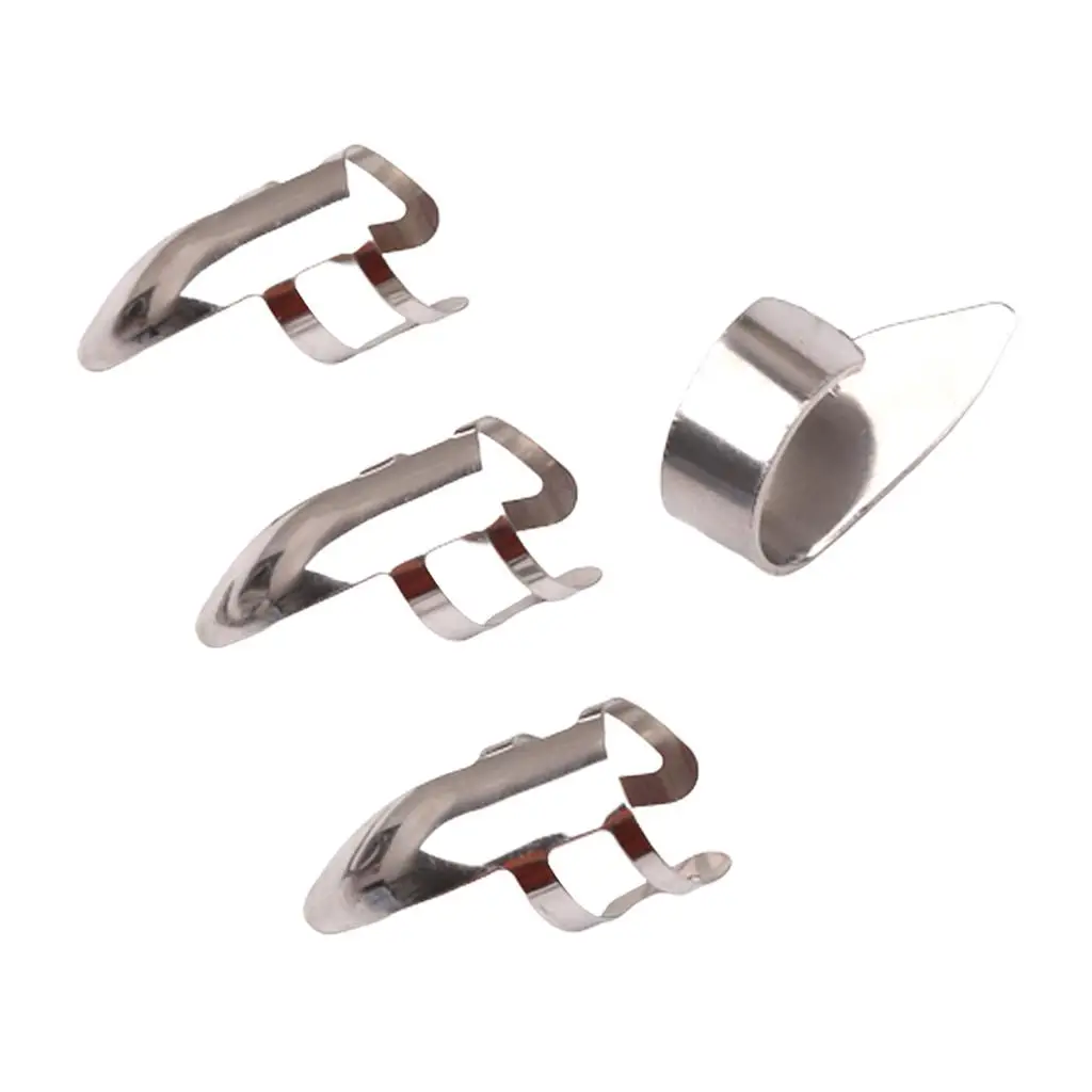 Chrome Guitar Finger Picks & Thumb Pick Set for Banjo Ukulele Guitar