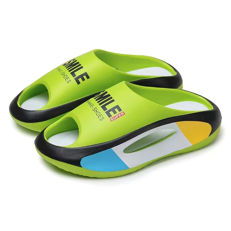 New Stylish Men Slides Male Beach Slippers Thick Platform Soft Comfortable Non-Slip Massage Shoes Fashion Couple Slippers 36-45