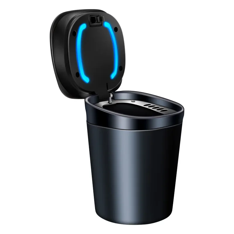 Universal Car Ashtray Portable Automatic Multi-function One-button Open Lid Ashtray LED Light Metal Liner car ashtray,portable ashtray