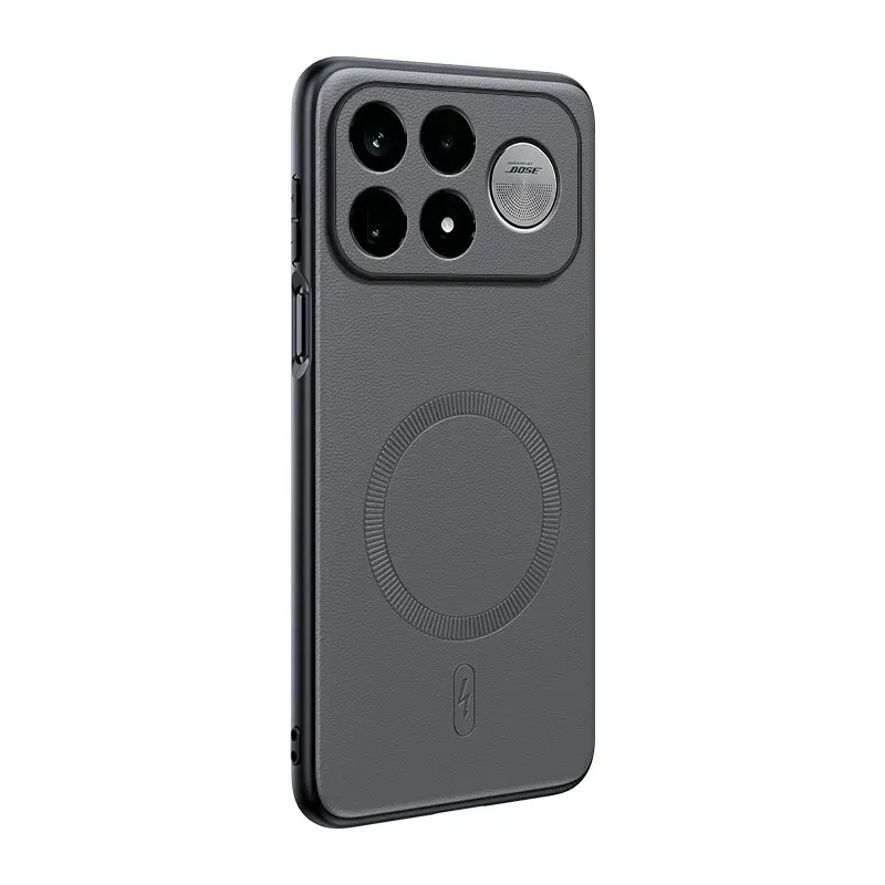 Luxury PU Leather Magnetic Case with Wireless Charging - Shockproof Business Soft Cover
