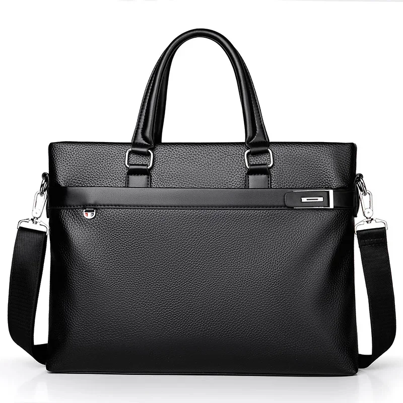 thumbnail image 1 of Bolso de marca para hombre, maletín clásico de cuero PU de alta calidad para hombre, bolso de negocios para hombre, bolso de mensajero para computadora portátil, 1 of 5