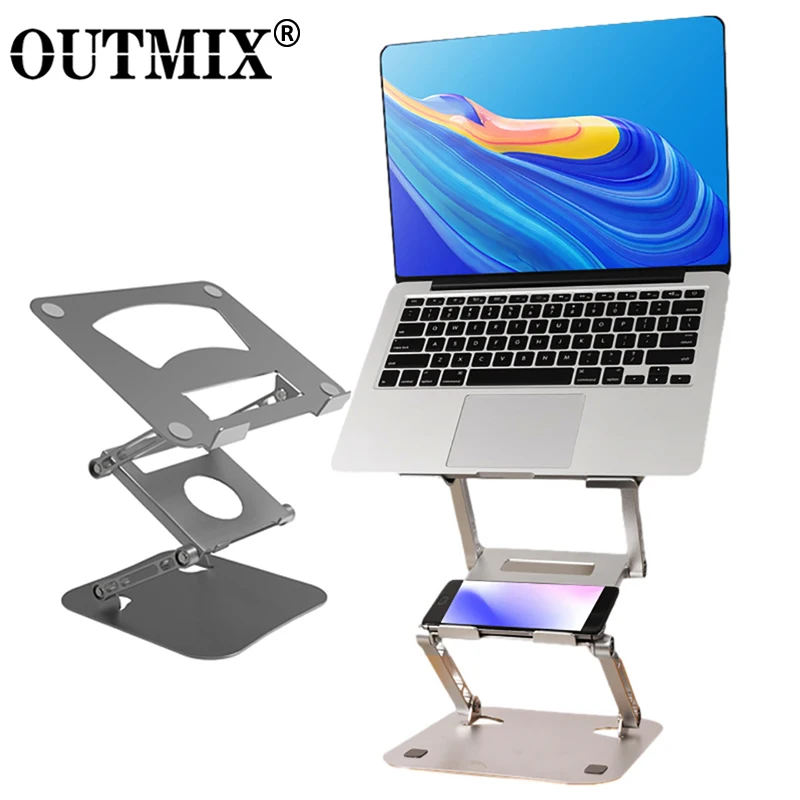 Universal Metal Suporte Dobrável Laptop Riser Portátil Suporte Tablet Suporte Notebook Macbook Air Pro Computador Ipad