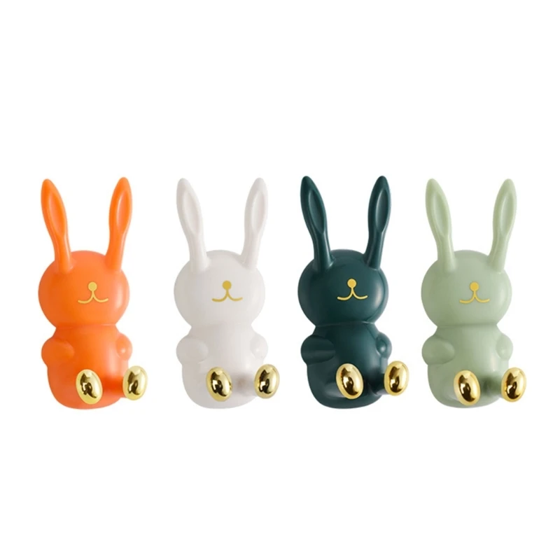 

2024 New Cartoon Rabbit Wall Hook Bathroom Kitchen Door No Sticky Hook for Home Bedroom Dormitory Organize Hangers Rack