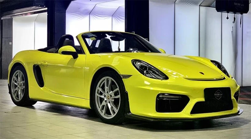 For Porsche Boxster 981 2013-2016 Real Carbon Fiber Front Lip Rear Diffuser Body Side Skirt Kit Vent Cover Trunk Spoiler Refits - - Racext 43