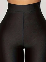 New Solid Color Leggings High Waist-lift Hip Glossy Nine-point Pants European And American High Stretch Plus Size Corset Pants - Image 5