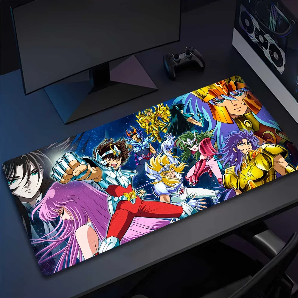 K-Knights Of The Anime Z-Zodiac Mousepad Computer Office Game Table Mats XXL Rubber Anti-slip Gaming Keyboard Long Desk Pads 4