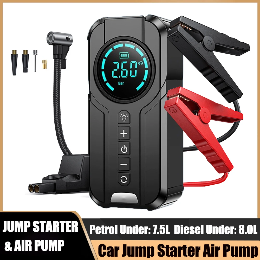 8400mAh 12V Car Emergency Start Power Bank 150PSI Air Pump 2 In 1  Multi-functional Portable Battery Charge Ignition Jump Starter - AliExpress