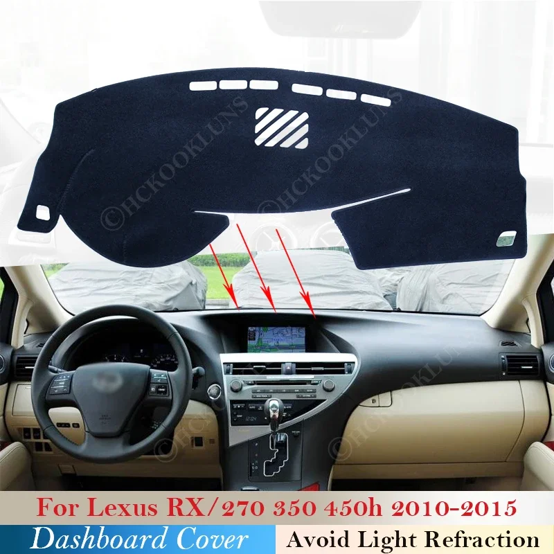 

Аксессуары для приборной панели Lexus RX 2010 ~ 2015 AL10, Аксессуары для приборной панели из полиэстера, RX270, RX350, RX450h, защитная накладка