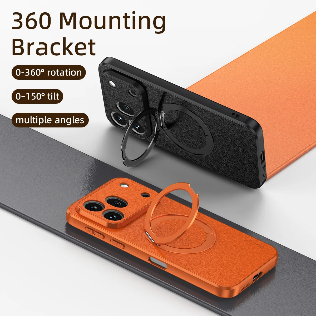 Luxury Premium Soft Goat Skin 360° Rotating Magnetic Stand Case - Shockproof
