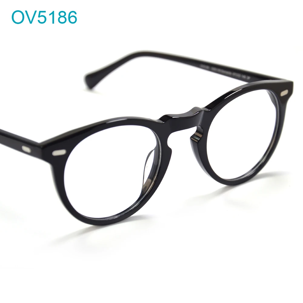 

Oliver OV5186 Gregory Peck Glasses with Original Case High Quality Acetate Frames Round Glasses Men's Prescription Eyeglasses