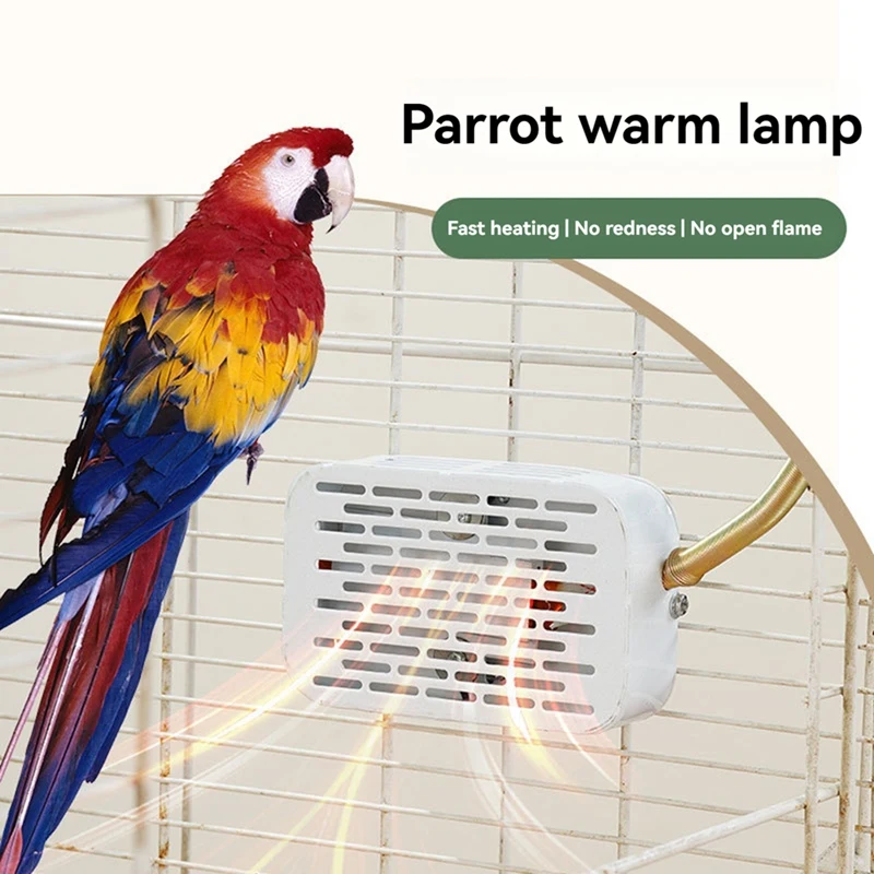 Bird Cage Accessories Bird Cage Heater Simulated Natural Environment Lighting Warming Heat Lamp Anti Bite Warmer Light For Parrots Parrot