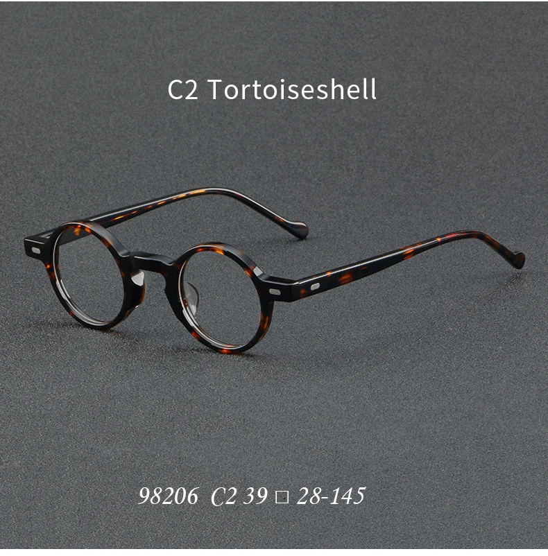 Xbora Herren runde Acetat Brillen gestelle, Retro-Optik, stilvolle klassische, Luxus mode Damen Brillen 98206 – Detail 5