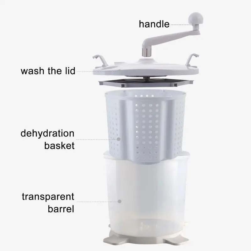 Portable Manual Non Electric Washing Machine Baby Clothes Washer Suitable For Dormitory Apartment Camping Hand Crank Washer