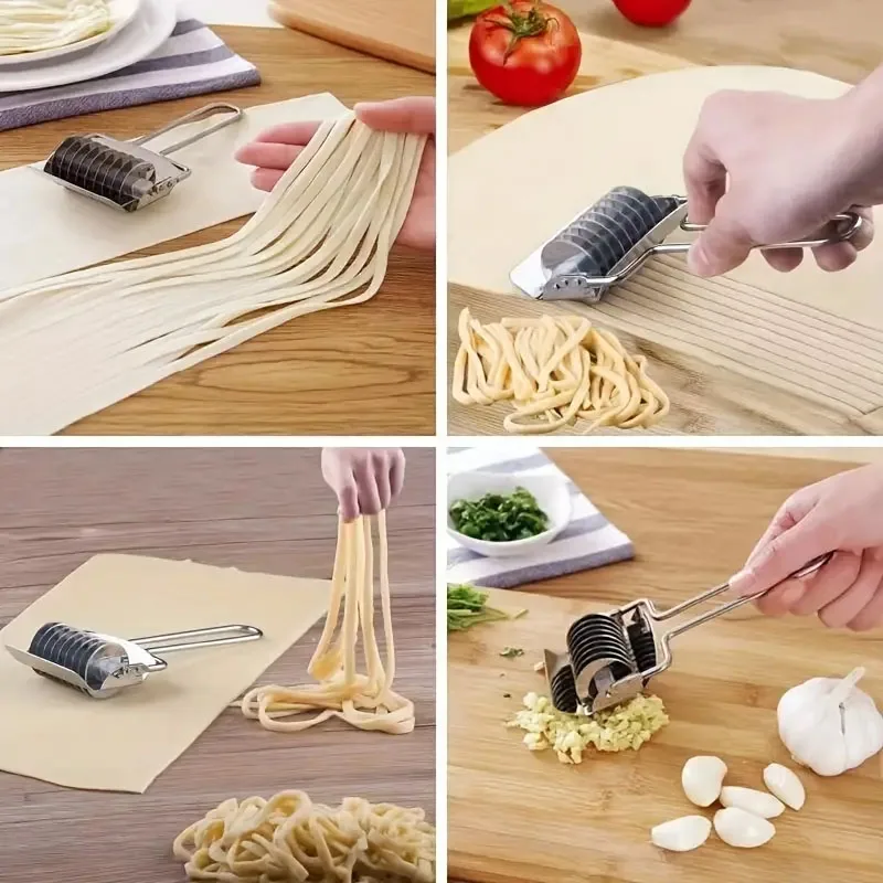 Kitchen Accessories Noodle Press Pasta Attachment Manual Noodle Cutter Stainless Steel Machine Noodle Cut Shallot Cutter Spaetzle Pastry Handle Maker Cutting Kitchen Tool