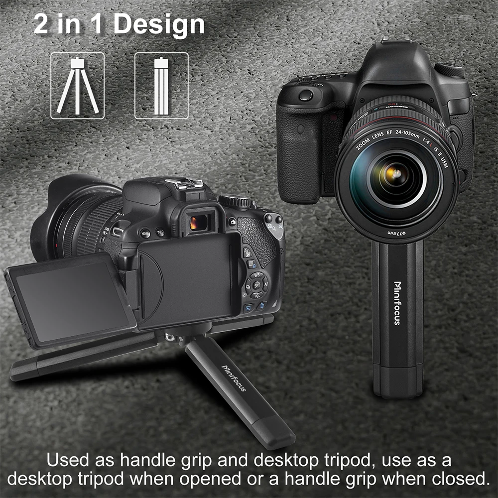 Portable Mini Tripod Stabilizer Stable Aluminium Alloy Desktop Tabletop Three-leg Stand Holder Support Base 1/4 Inch Screw