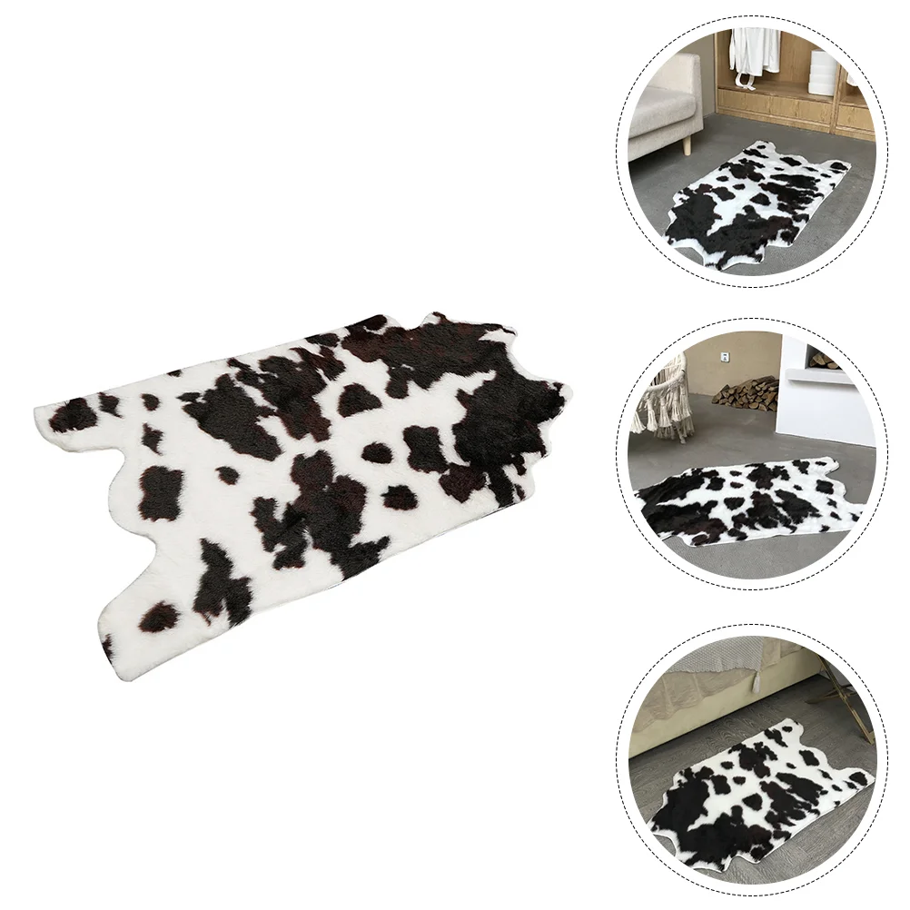 

Cow Rug Bathroom Mat Bathroom Kitchen Foot Fluffy Rugs Animal Skin Cartoon Stuffed Doormat Anti-skid Floor Pattern Ground