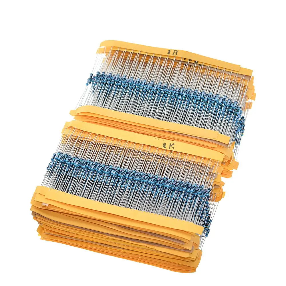 100pcs 1/4W 1R~22M 1% Metal film resistor 100R 220R 1K 1.5K 2.2K 4.7K 10K 22K 47K 100K 100 220 1K5 2K2 4K7 ohm resistance image 3