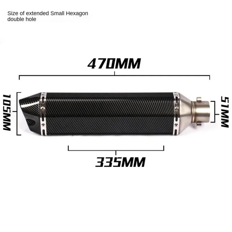 Exhaust Assembly KPR150 Horizon350 R3 R25 GSX ninja250 Z400 Huanglong300 Modified Small Hexagonal Exhaust Pipe