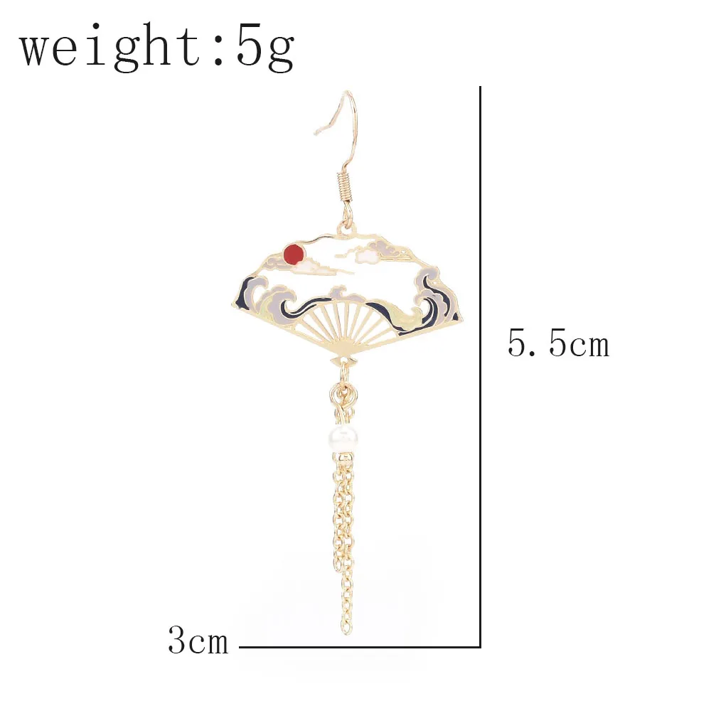 Dangle Earrings Drop Earrings Crystal Tassel Earrings Metal Jewelry Chinese Style Earrings Personality Hollow Shaped Tassel Earrings Women Jewelry Accessories Decorations for Girls