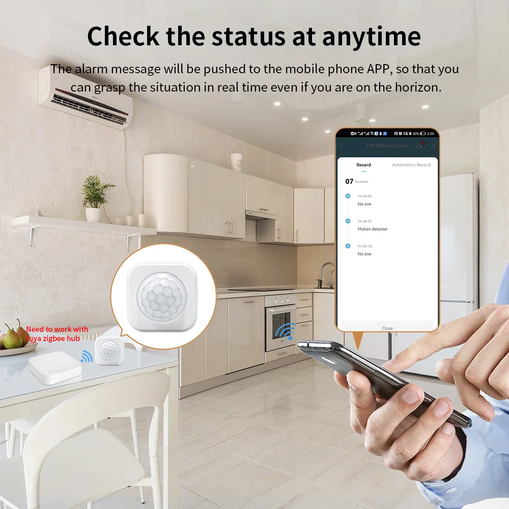 Description Picture 3 of itemTuya/eWelink Zigbee PIR Motion Sensor Smart Human Body Movement Detector Mini Infrared Detector Home Security For Smart Life