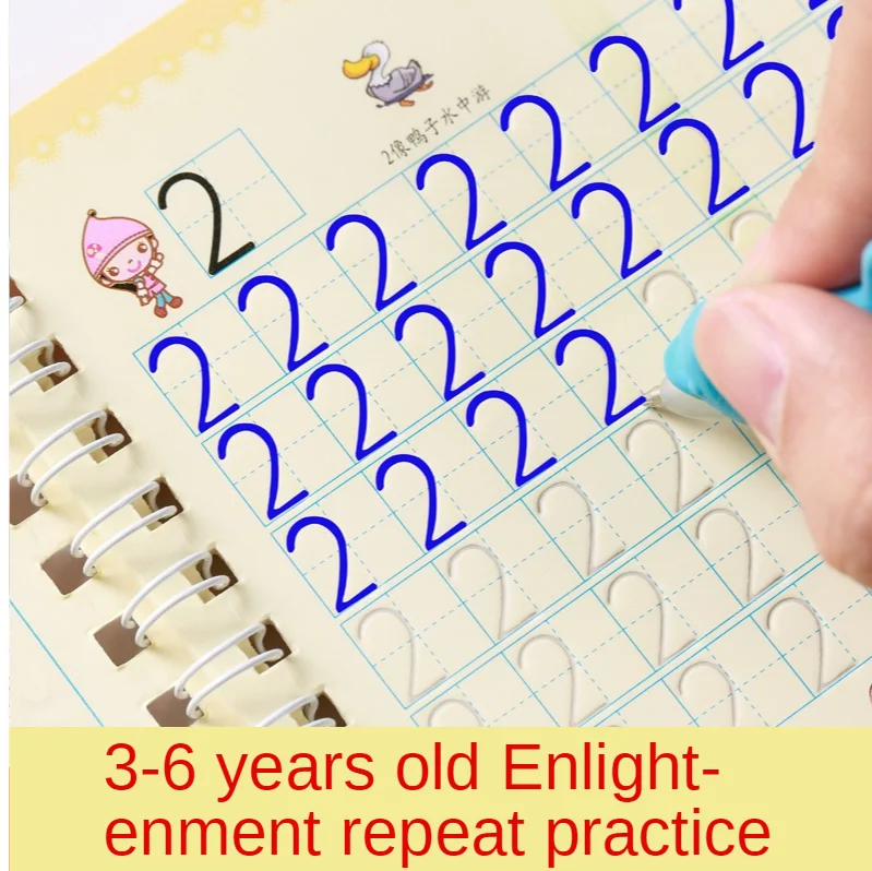 2022 Magic Writing Paste 3D Copybook For Calligraphy Numbers 0-100 Handwriting Textbook Learning Math Book Writing For Kids Toys 5