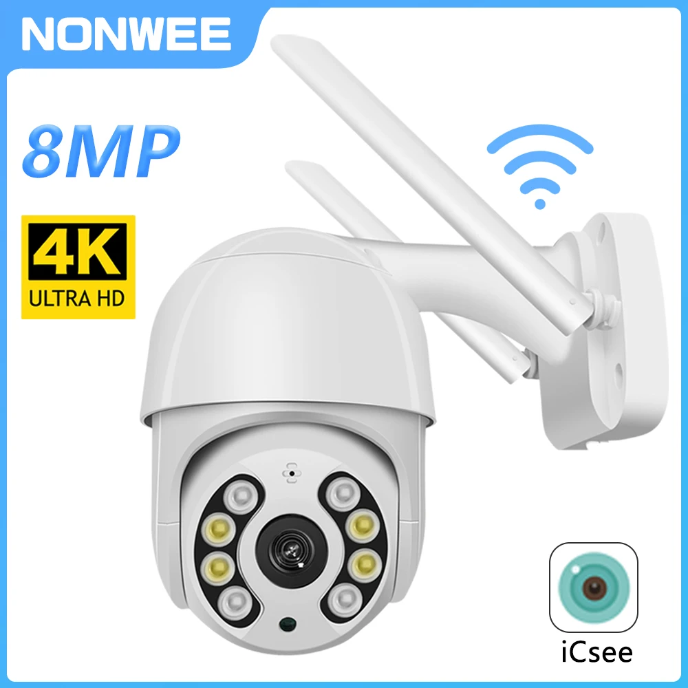 4K 8MP PTZ Camera Outdoor Wifi Wireless Security 5MP HD Video Surveillance CCTV Cam Auto Tracking Speed Dome P2P iCsee