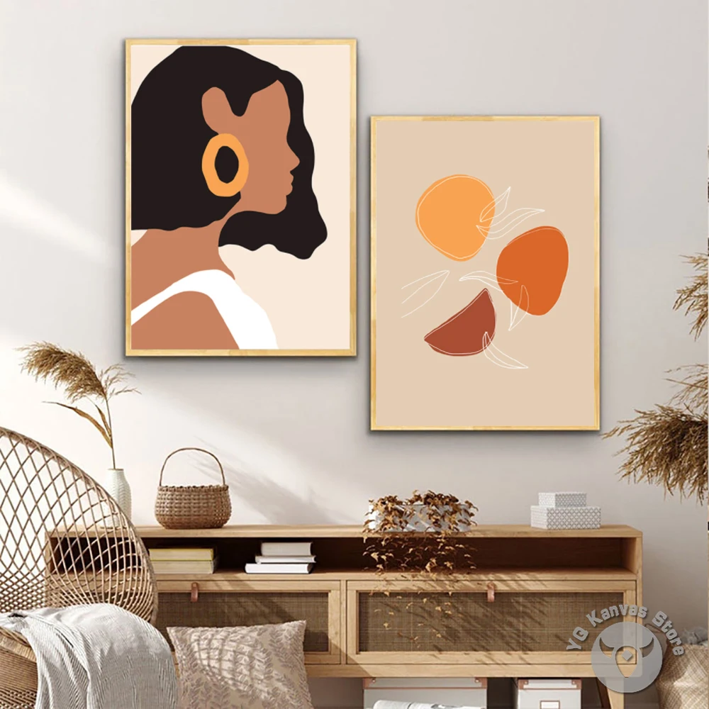 

Abstract Fashion Vintage Girl Art Canvas Painting Custom Nordic Posters and Prints Wall Pictures for Living Room Home Decoration