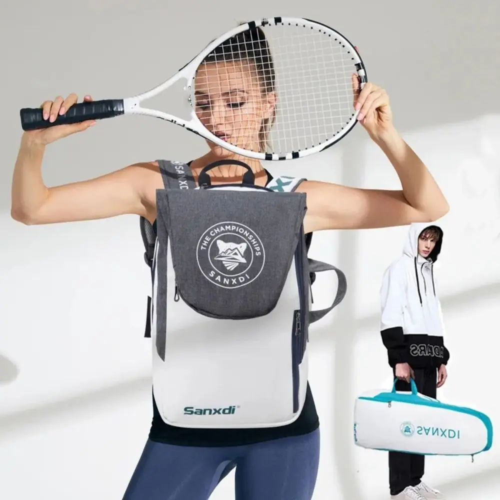 Foldable Tennis Paddle Backpack Large Capacity Handbag Tennis Bag Handheld Expandable Badminton Racket Bag Racquetball 5