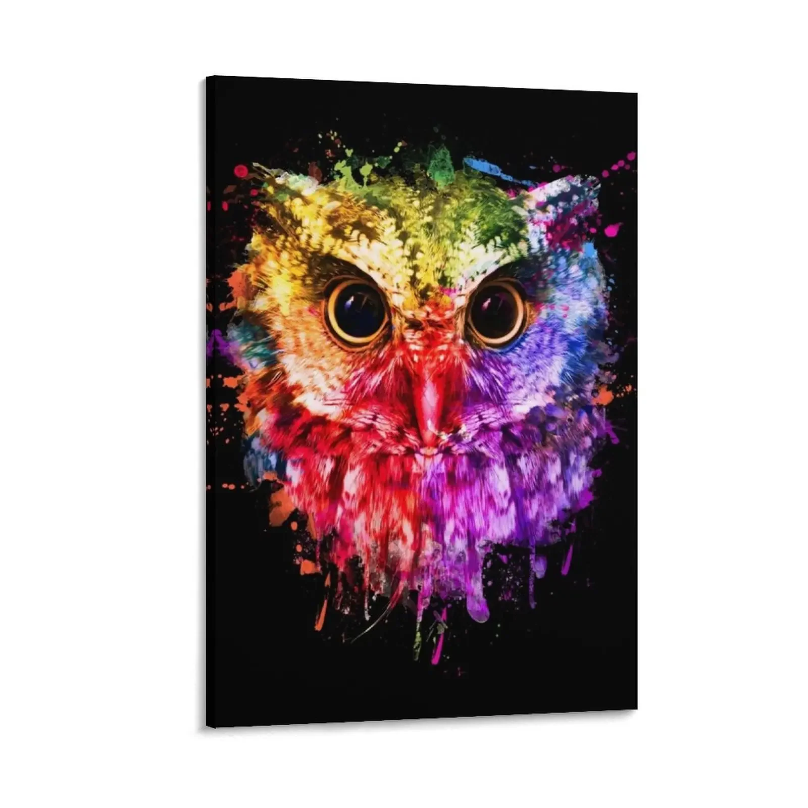 

Owl Lovers Gifts, Owl Colorful Canvas Painting wall art poster bedroom decor