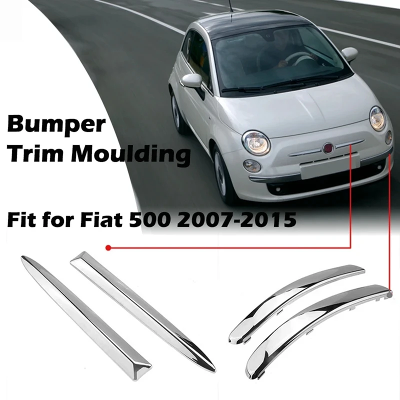 フィアット500 2007-2015用フロントバンパーモールディング フィアット
