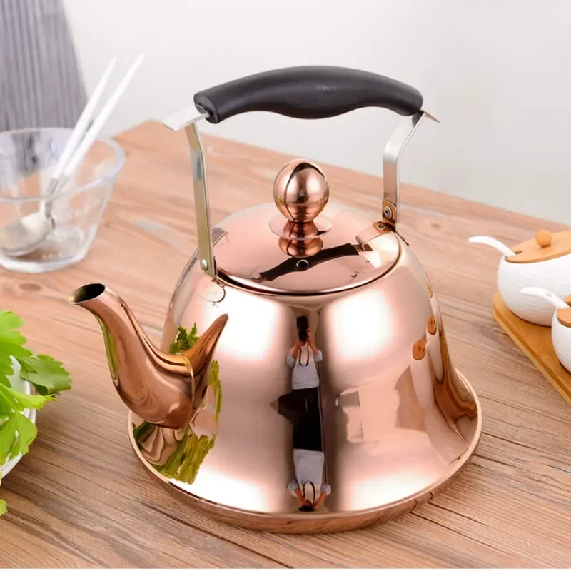 

Чайник со свистящим ситечком, чайник из нержавеющей стали со съемными листьями, чайник из розового золота для чая, чайник для печки Indu