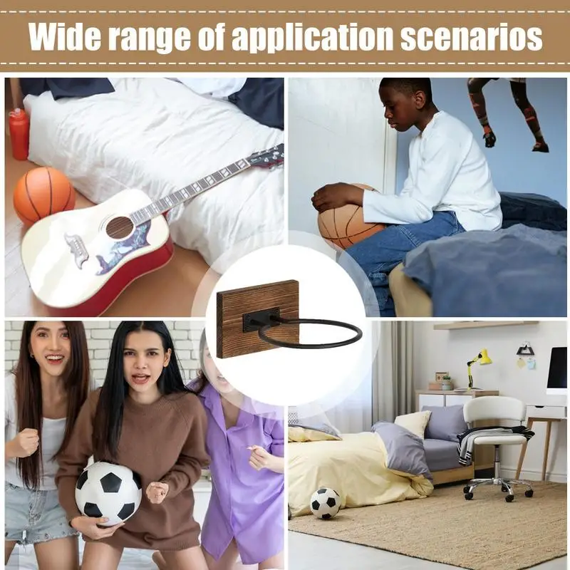 Basketball Wall Mount Ball Wall Holder Wood Metal Ball Display Stand Wall Rack Storage Rack Ball Organizer Soccer Wall Mount 4