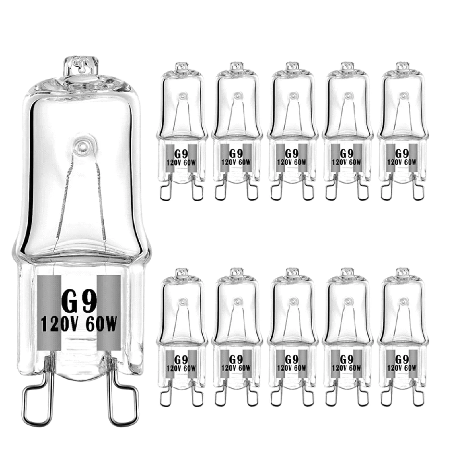 10개 G9 할로겐 전구 25W/40W/60W 110V LED 전구 교체 에너지 절약 고온 저항 따뜻한 빛 할로겐 전구