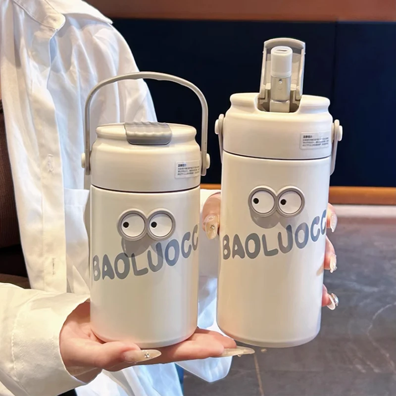 Cute Thermos Bottle With Tea Filter 3D Sticker Vacuum Flask