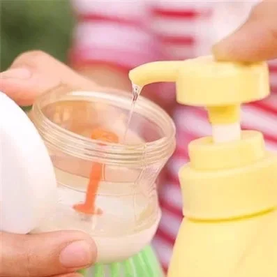 

New Home Kitchen Washing Utensils Pot Dish Brush With Washing Up Liquid Soap Dispenser Kitchen Wash Tool Pot Dish Brush