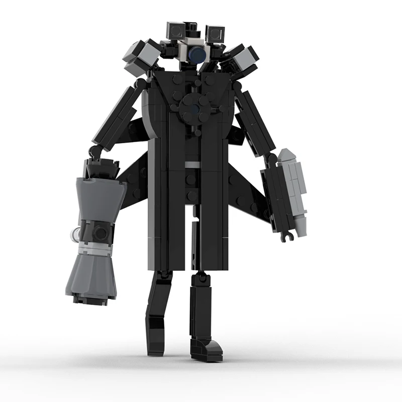 MOC Skibidi 변기 업그레이드 타이탄 카메라맨 빌딩 블록 공포 게임, 슈퍼 모니터 보스 역할 벽돌 장난감, 생일 크리스마스 선물