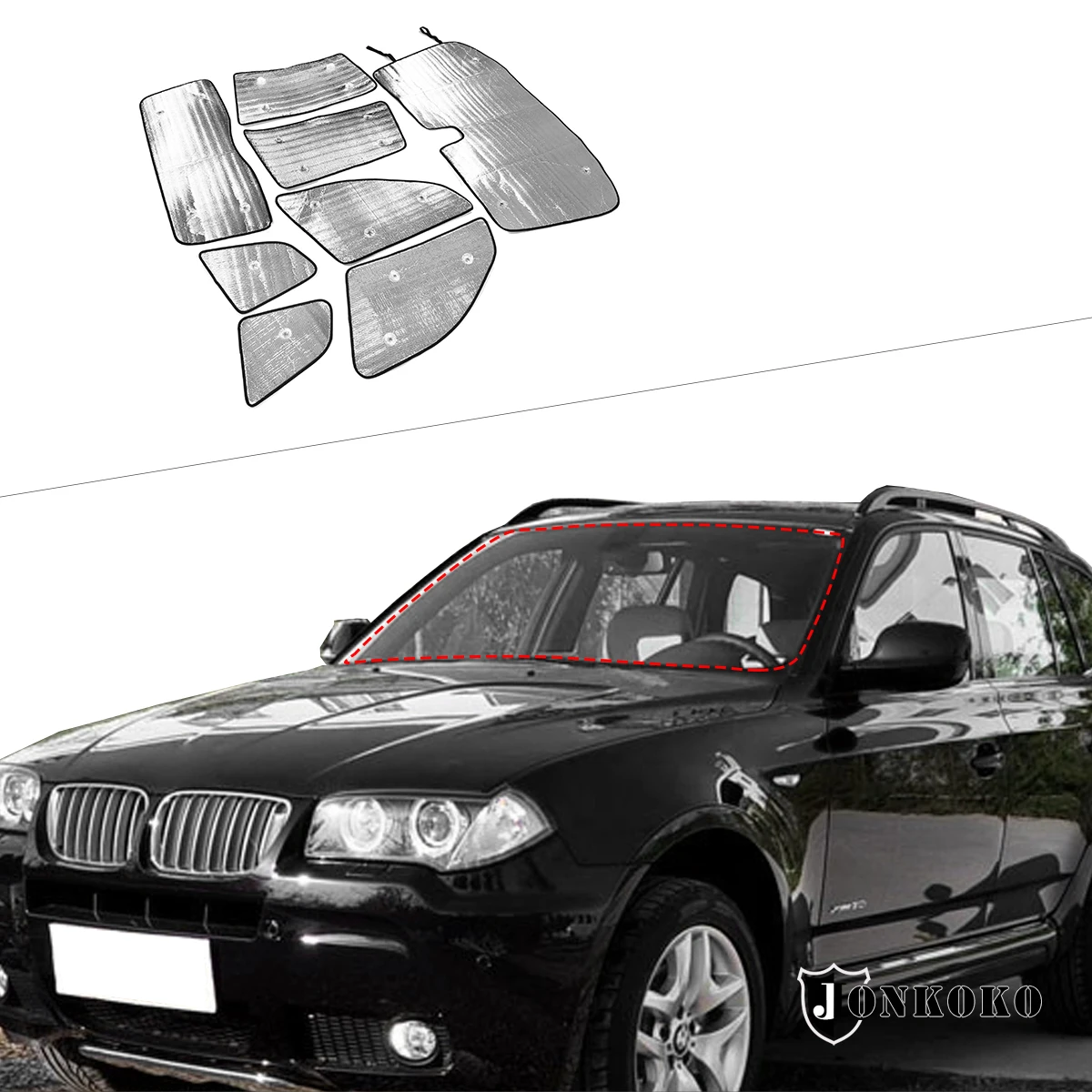 

Для BMW X3 E83 2006 2007 2008 2009 2010 серебряное переднее лобовое стекло автомобиля, полноразмерное стекло, фотоэлементы, автомобильные аксессуары