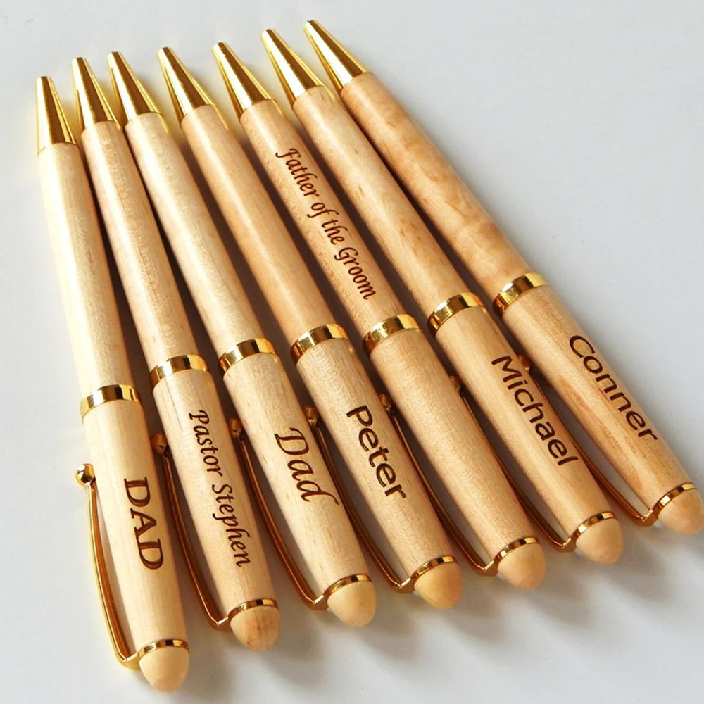 Personalized Maple Wood Ballpoint Pen with Custom Engraving and Gift Box